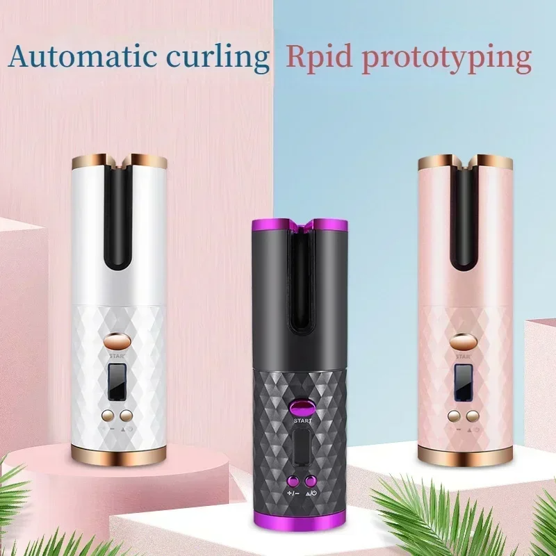 Fer à friser automatique sans fil Portable, 3 Options de couleur, chargeur USB,  Anti-brûlure pour le coiffage