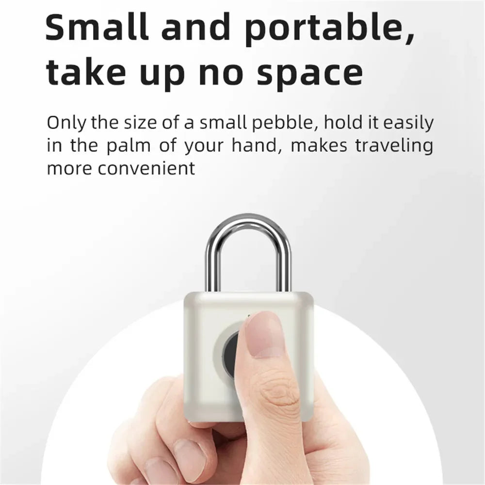 Mini serrure intelligente à empreintes digitales, déverrouillage rapide, sans clé, porte Rechargeable par USB, serrure à empreintes digitales pour fixation rétractable et mécanisme d'attache de sécurité