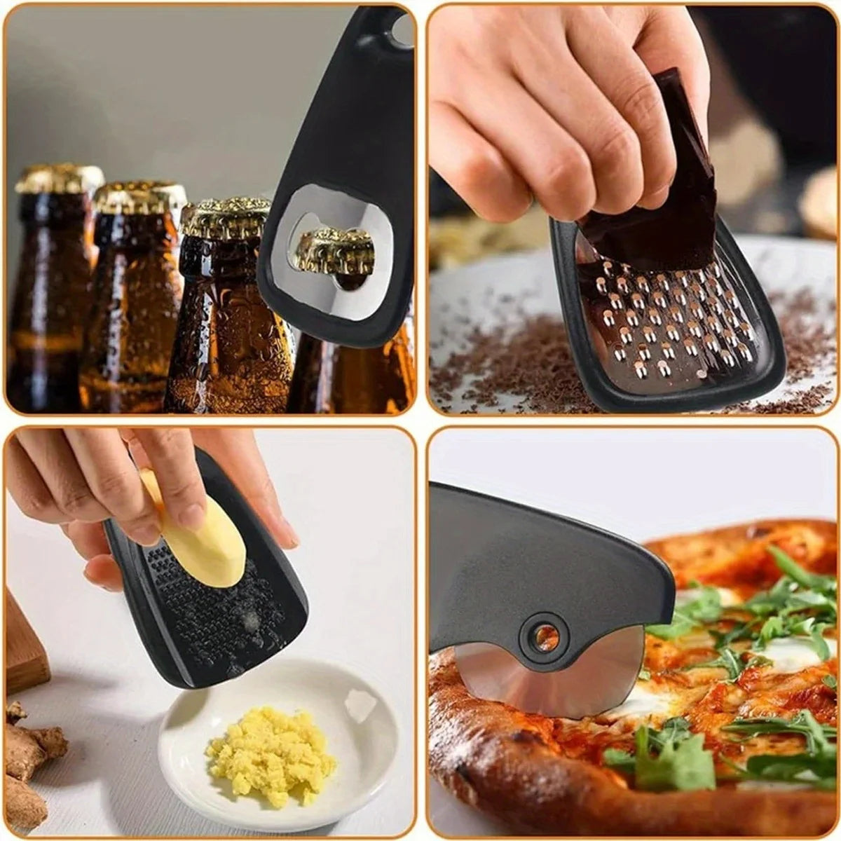 Ensemble d'ustensiles de cuisine 5 pièces, outils de cuisine empilables pour économiser de l'espace, pour usage domestique, accessoires de camping-car (gris)
