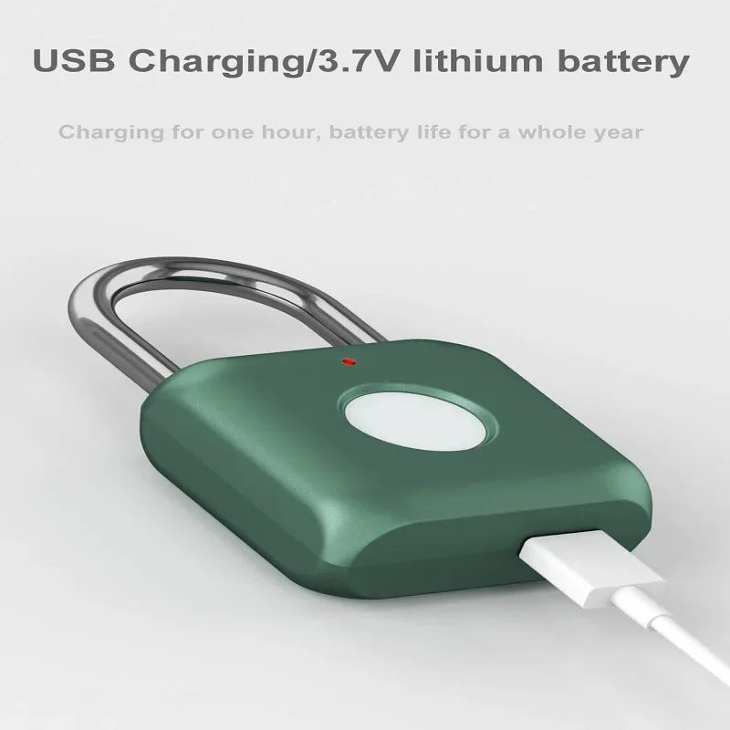 Mini serrure intelligente à empreintes digitales, déverrouillage rapide, sans clé, porte Rechargeable par USB, serrure à empreintes digitales pour fixation rétractable et mécanisme d'attache de sécurité