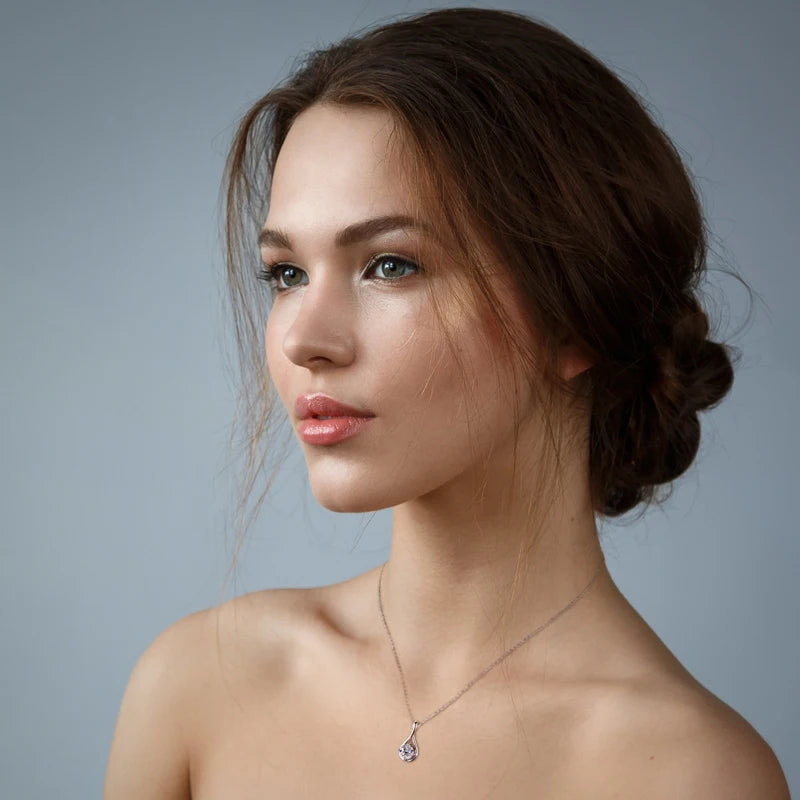 Lnngy 8mm 2.0ct Moissanite collier S925 en argent Sterling pendentif colliers pour femmes exquise cadena plata 925 bijoux de mariage